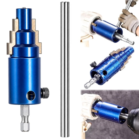 3-in-1 Pipe & Valve Extractor,Broken Tool for 1/2, 3/4 and 1 Inch Pipes,For drill or manual use to remove damaged pipe threads, faucet bolts, angle valves and broken nipples during plumbing