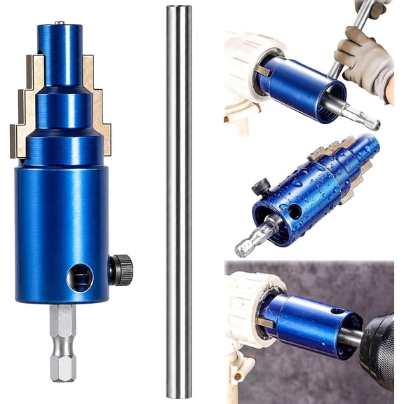 3-in-1 Pipe & Valve Extractor,Broken Tool for 1/2, 3/4 and 1 Inch Pipes,For drill or manual use to remove damaged pipe threads, faucet bolts, angle valves and broken nipples during plumbingļ¼1pcs
