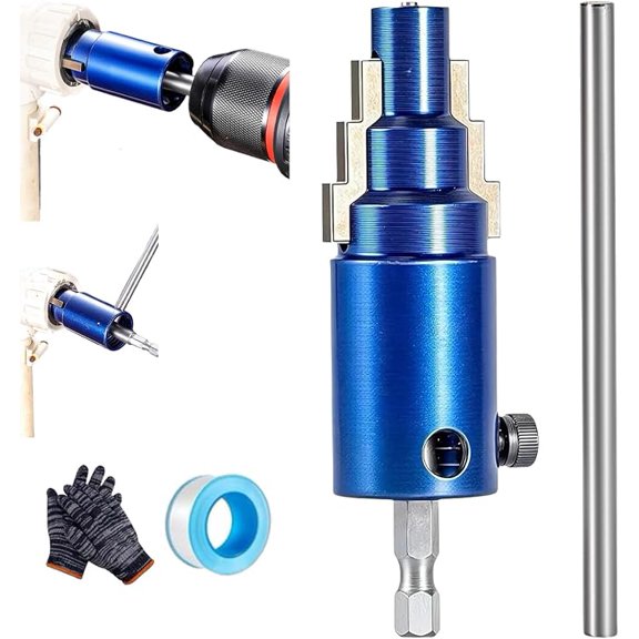 3-in-1 Pipe & Valve Extractor, New Broken Pipe Extractor Tool, Reverse Thread Remover for 1/2" 3/4" 1" Pipes, Electric Drill Internal Pipe Wrench for Rusted Damaged Faucet Bolts (1PC,B)