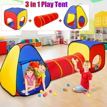 3 in 1 Play Tent Tunnel Set Children Baby Play House Ball Pit Indoor Outdoor Toy Tent Toddlers Kids Colorful Toy Gift