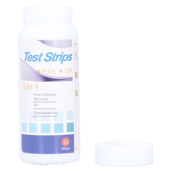 3-in-1 Pool & Spa Water Testing Strips, 50 Count - Fast & Accurate pH, Free Chlorine, Bromine, and Alkalinity Test Kit for Hot Tubs and Swimming Pools