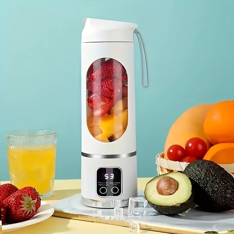 3-in-1 Portable Blender & Juicer - USB Rechargeable, Digital Display, Stainless Steel Blades - Wireless for Smoothies, Shakes, Juice - Perfect for Travel, Camping & Gifts