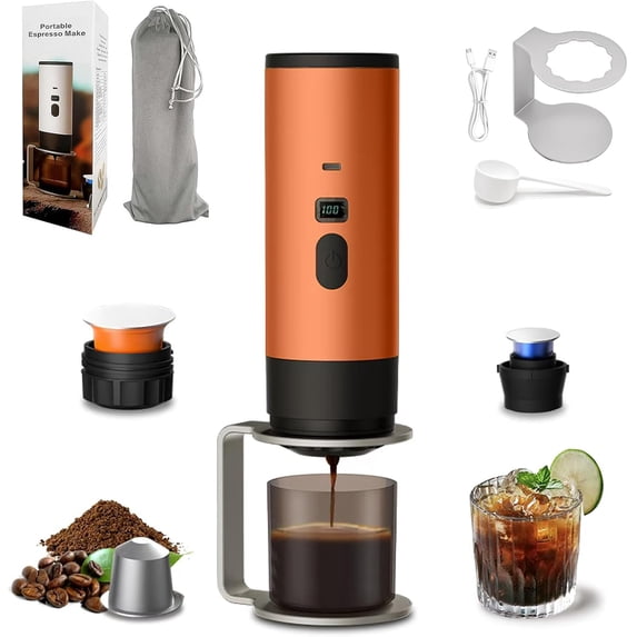3-in-1 Portable Coffee Maker, 15 Bar Portable Espresso Machine with LED ...