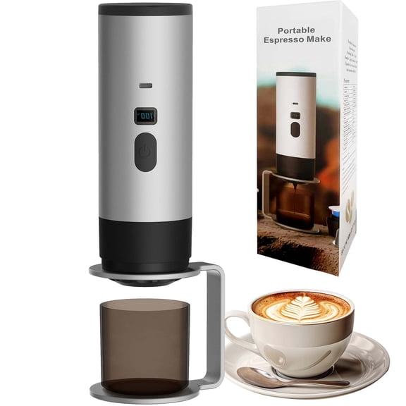 3-in-1 Portable Coffee Maker - 20 Bar Self-Heating Travel Espresso Machine Compatible with Ground Coffee - for Camping Office Commute