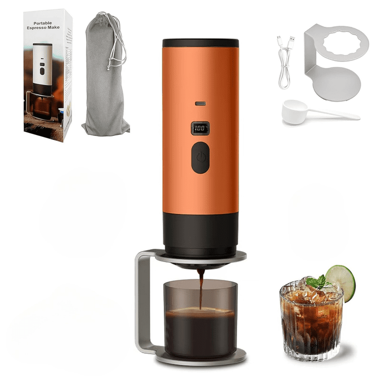 coffee maker that plugs into cigarette lighter Luqeeg Portable Maker, Electric Espresso Machine, Mini Electric Coffee Machine for Car, Electric Espresso for Capsule with 12V 24V Lighter, Stainless Steel Travel Cup: Home & Kitchen Coffee Machine for Car Portable