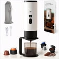 thumbnail image 1 of 3-in-1 Portable Coffee Maker for Travel – Mini Espresso Machine On the Go, Self‑Heating Compatible with Ground Coffee & K‑Cup, for Car, Hiking, Camping, Office, 1 of 8