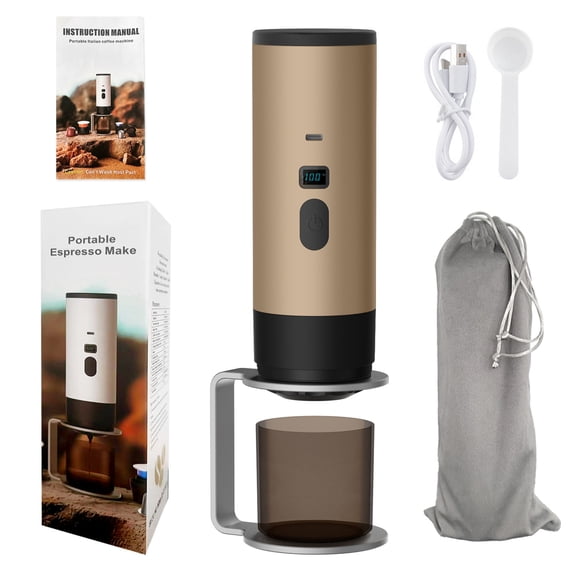 3 in 1 Portable Espresso Coffee Maker, 15Bar High Pressure Wireless Heating Travel Coffee Machine for Coffee Powder and Coffee Capsules