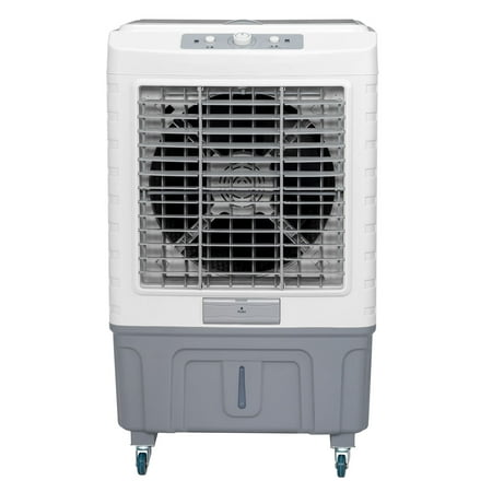 3-in-1 Portable Evaporative Cooler, 4118CFM Personal Air Cooler with Mechanical Control, Large 13.2 Gal Water Tank, 4 Ice Packs, White and Gray - Ideal for Indoor & Outdoor Use