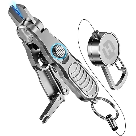 3-in-1 Portable Fishing Line Cutter with Retractor,Mini Stainless Steel Clippers with Retractable Zinger, Universal for Monofilament, Fluorocarbon & Braided Lines,Fly Tying Scissors for Men