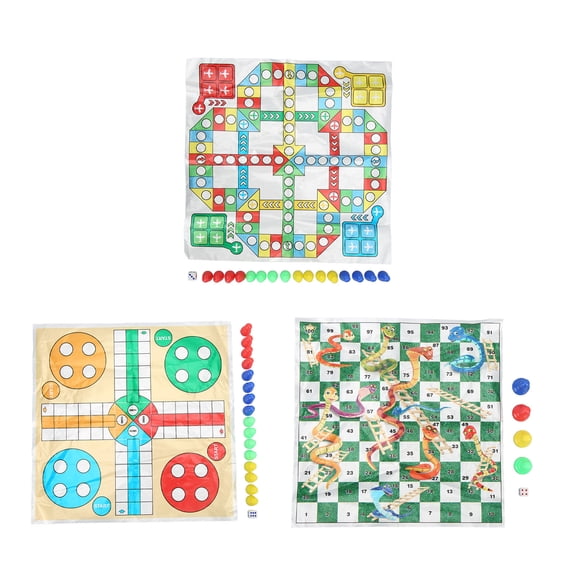 3-in-1 Portable Flying Chess Game Set with Transparent Tote Bag for Family Fun