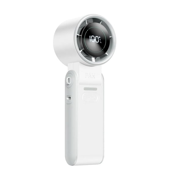 3-in-1 Portable Handheld Turbo Fan, Digital Display, USB Rechargeable Mini Hand Held Personal Fan for Travel, Outdoor A