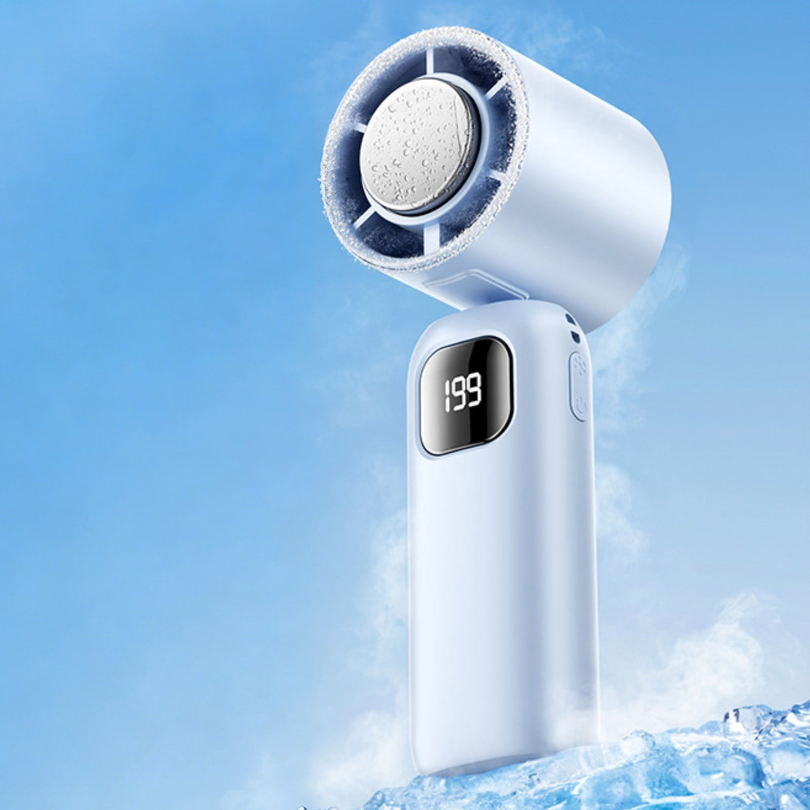 3-in-1 Portable Handheld Turbo Fan, LED Display, USB Rechargeable ...