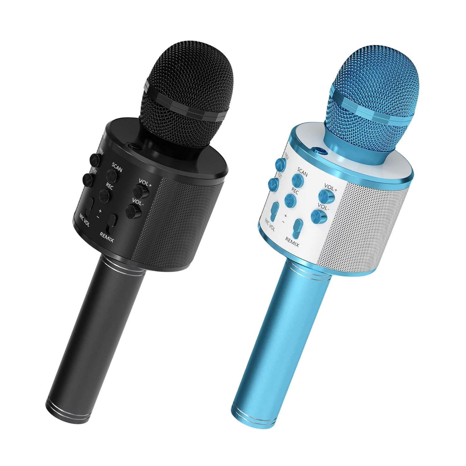 Dual Wireless Karaoke Microphone Set with Portable Speaker - Bluetooth 5.0, Recording Function, Volume Control, Gift for Kids & Parties