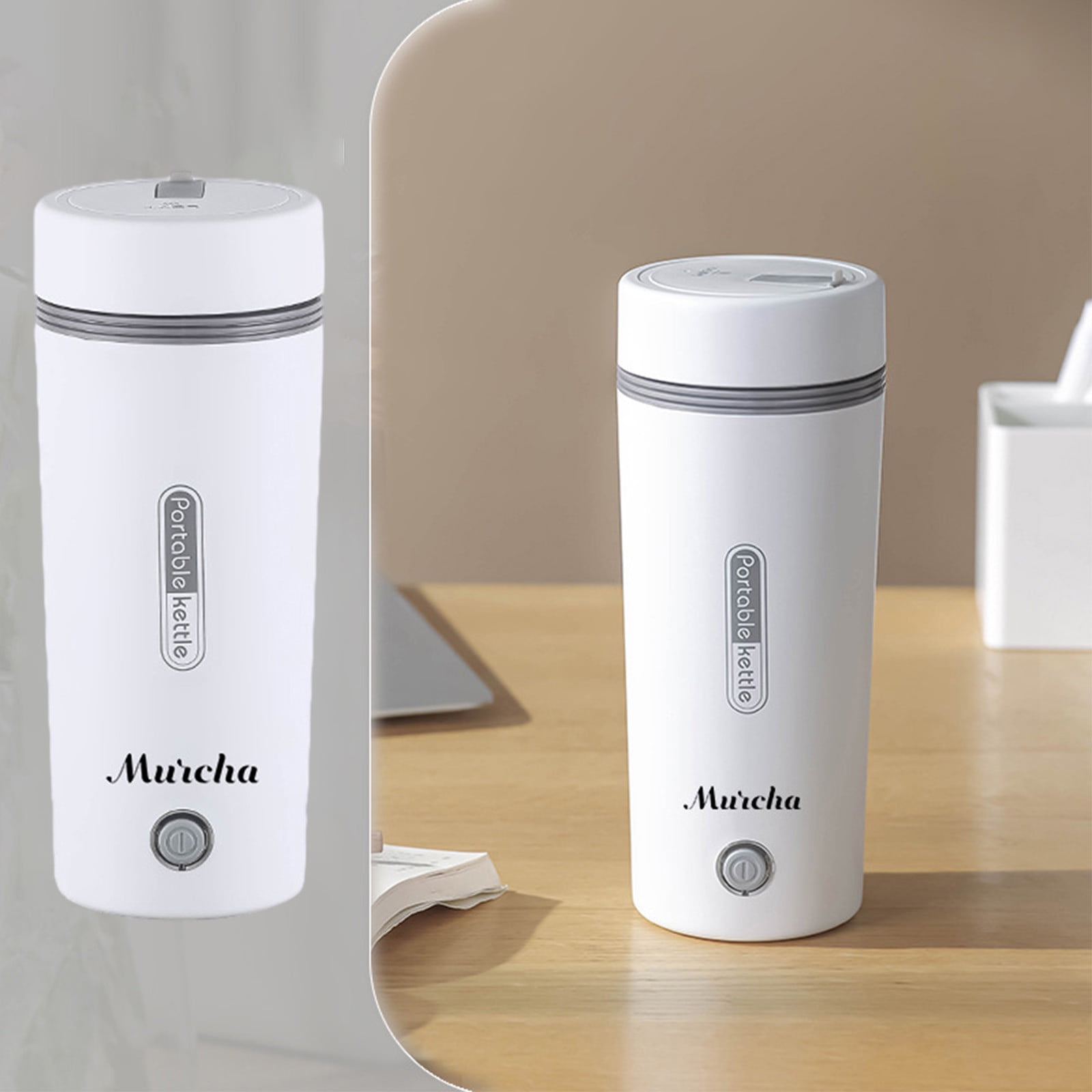 3-in-1 Portable Travel Kettle for Car, 350ml Mini Electric Water Boiler with Food-Grade Stainless Steel, Fast Boil, Auto Shut-Off, Tea Coffee