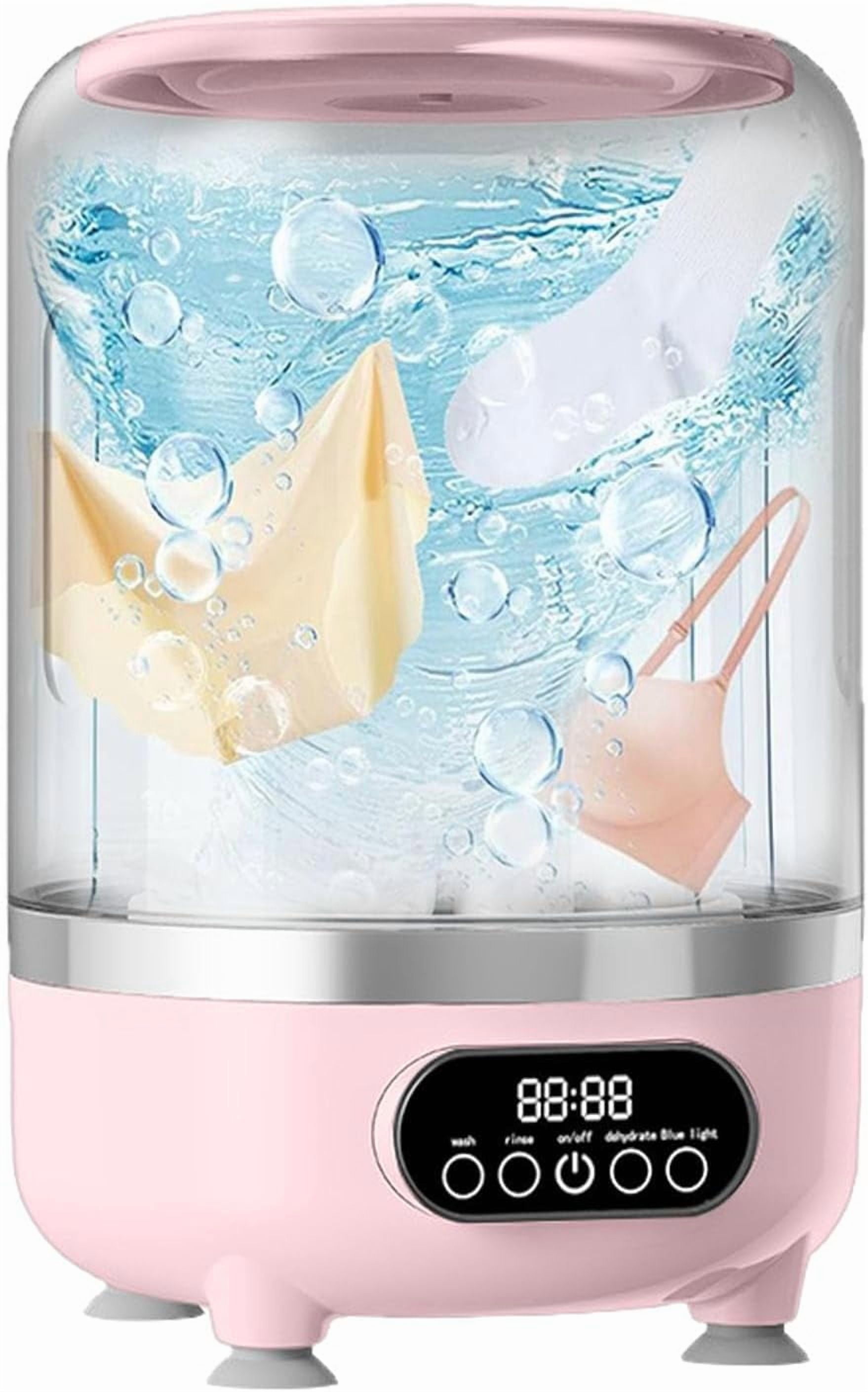 3-in-1 Portable Washing Machine, 3L Cordless Underwear  ,Mini Lavadora Portatil for Home, 3 Modes 3000mAh Laundry Machine for Apartment, Dorm, RV, Hotel Use  (Pink)