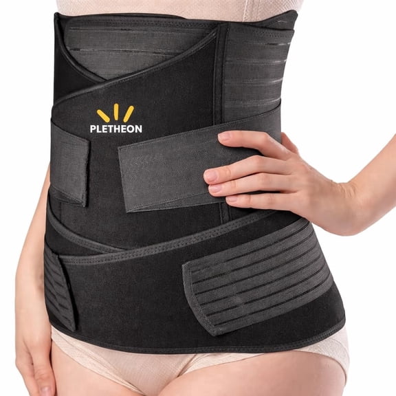 PLETHEON 3 in 1 Postpartum Belly Band Post Pregnancy Abdominal Belt for Women After Birth Belly/Waist/Pelvis Wrap Postnatal Shapewear