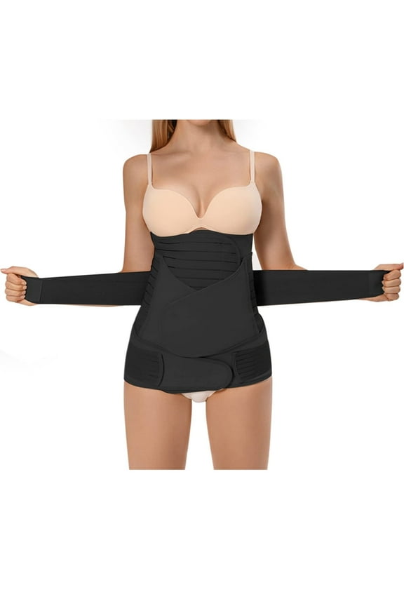 3 in 1 Postpartum Belly Band Wrap,Support Recovery Girdle Belt Post Pregnancy Belly Waist Post Partum Waist Binder Shapewear