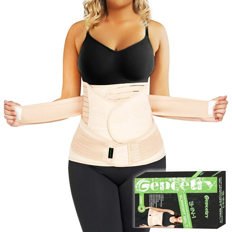 3 in 1 Postpartum Belly Band Wrap Support Recovery Girdles Abdominer Binder Post Surgery Belly Waist Pelvis Support Belt Back Brace Beige Large Walmart