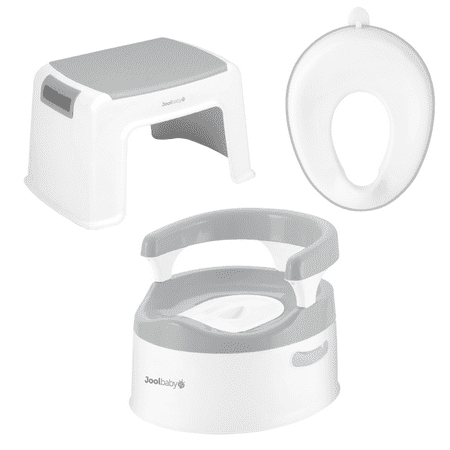Jool Baby 3-in-1 Potty Training Kit – Potty Chair, Trainer Seat, & Step Stool – Gray