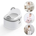 thumbnail image 1 of Babyomi 3 in-1 Potty Training Toilet with Standalone Potty & Potty Ring & Step Stool and Washable Liner and Lid,One-click Assembly, Easy to Clean (Grey), 1 of 9