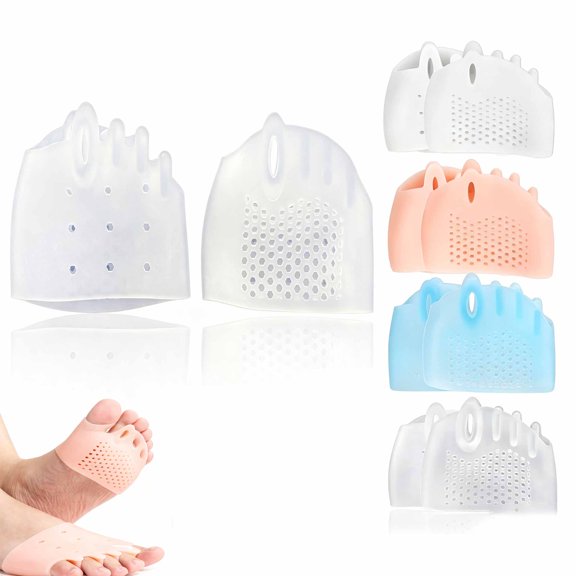 3 in 1 Pro Toe Straighteners Silicone Gel Cushion,Breathable Honeycomb Forefoot Sleeve Soft Elastomer Separator Guard for Daily Foot Support