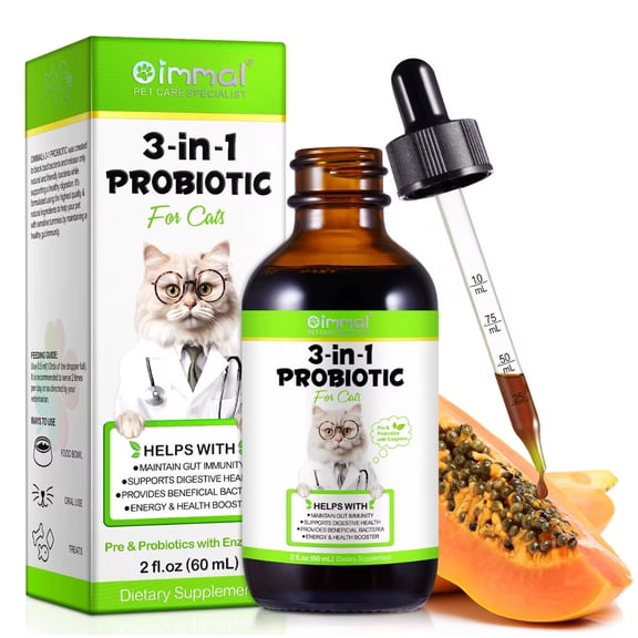 3-in-1 Probiotic for Cats Prebiotics, Probiotics & Enzymes for Digestive & Gut Health