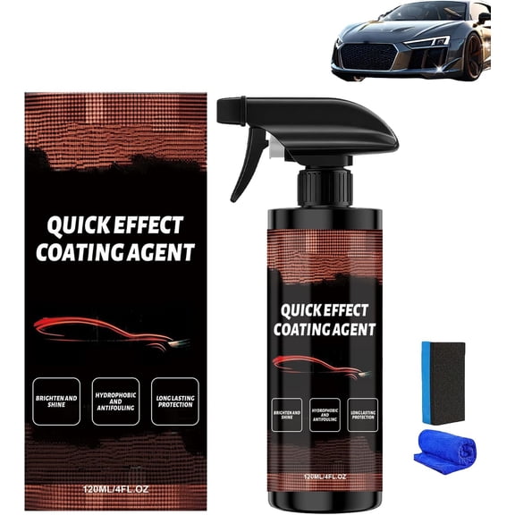 3-in-1 Quick Effect Car Coating Spray, High Protection Quick Coat & Ceramic Shield, Multi-functional Waterless Coating Renewal Agent, Long-Lasting Protection, For Cars, Boats, Motorcycles (1PCS)