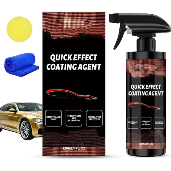 3-in-1 Quick Effect Car Coating Spray High Protection Quick Coat &Ceramic Shield, Waterless Car Wash Spray Wax, Easy-to-Use Cars Coating for Shine & Protection
