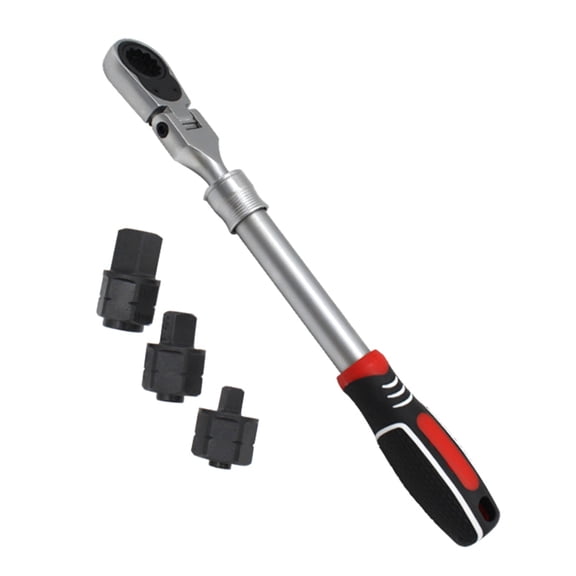 3 in 1 Ratcheting Wrench with 180° Swivels Head and Extendable Steel Handle Adjustable Wrench for Tight Space