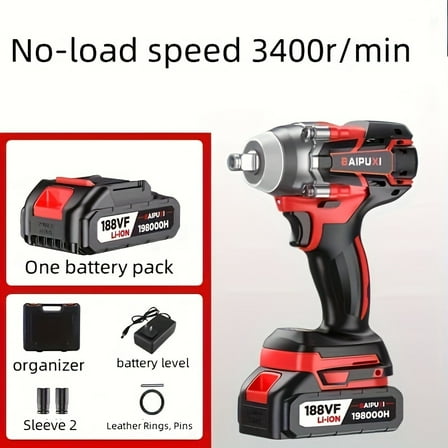 3-in-1 Rechargeable Brushless Electric Tool Combo - 5000 RPM Impact Wrench, Power Drill & Screwdriver, Multi-Purpose High-Performance Brushless Motor