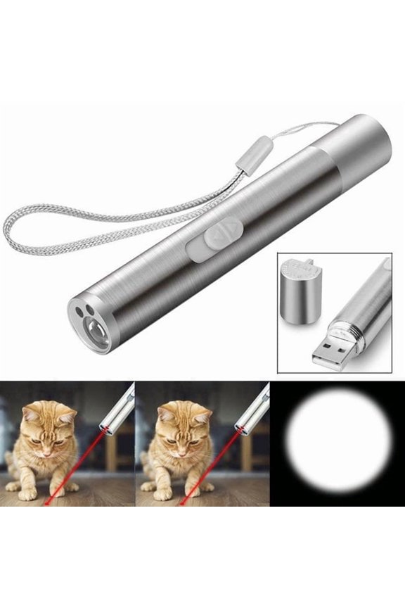 3 in 1 Rechargeable Cat Laser Pointer Toy USB Power