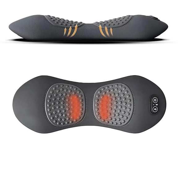 3-in-1 Rechargeable Electric Lumbar Support Pillow, Triple Support Air Lift Back Massager with Heat & Vibration,for Neck, Shoulders and Back Suitable for Unisex