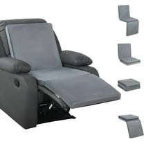 3-in-1 Recliner Seat Cushion with Lumbar Support Pillow & Footrest, Multi-Functional Adjustable Height 2" to 6" for You to Choose, Non-Slip Foam Chair Cushion for Elderly, Light Grey