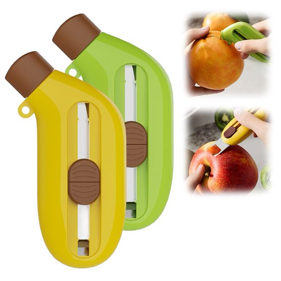 3-in-1 Retractable Mini Fruit Peeler & Knife,Multi-Functional Vegetable Peeler for Carrot Apple PumpkinPortable & Compact for Travel, Picnics