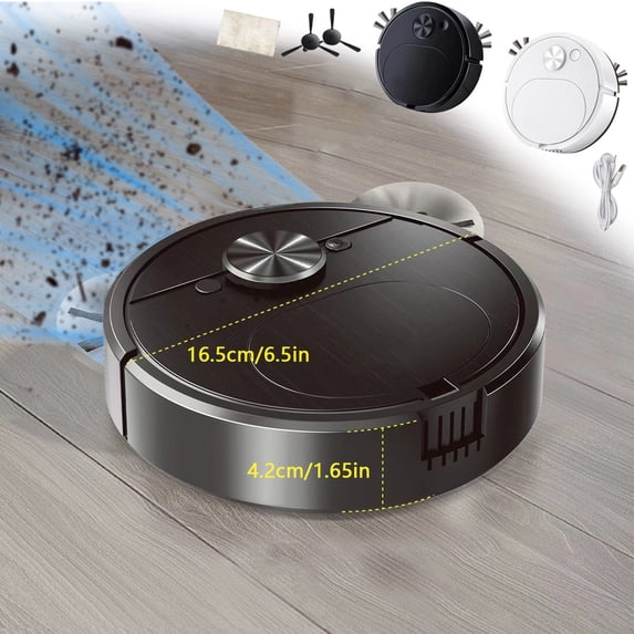 3-in-1 Robot Vacuum Cleaner with Mop and Suction Intelligent Sweeping Machine Automatic Floor Cleaning Appliance for Carpets and Hard Floors Hands Free Home Cleaning Limited-Time Clea-rance Savings