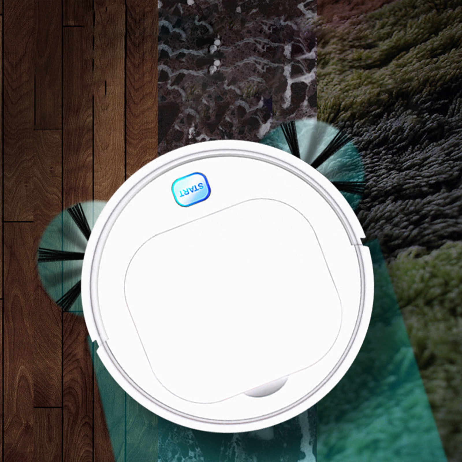 3-in-1 Robot Vacuum Cleaner with Mop - 1200Pa Suction, 90-Minute Battery, Low Noise for Hardwood/Carpet