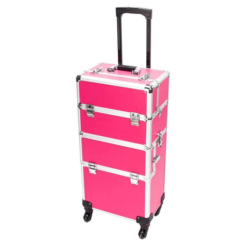 3 in 1 Rolling Makeup Train Case, Cosmetic Case with Adjustable Divider