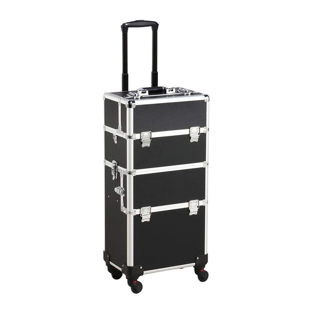 3 in 1 Rolling Makeup Train Case, Cosmetic Case with Handle and Trays