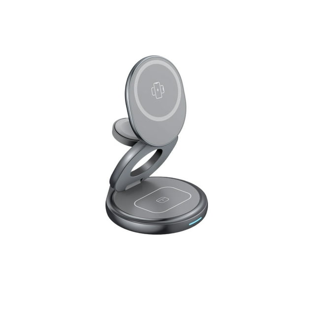 3-in-1 Rotating Folding Magnetic Wireless Charger 15W Fast Charging Portable Stand