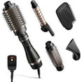 thumbnail image 1 of 3-in-1 Rotating Hot Air Brush Kit, Professional Blow Dryer Styler with 3 Interchangeable Heads for Volumizing, Smoothing, and Styling, 1 of 15