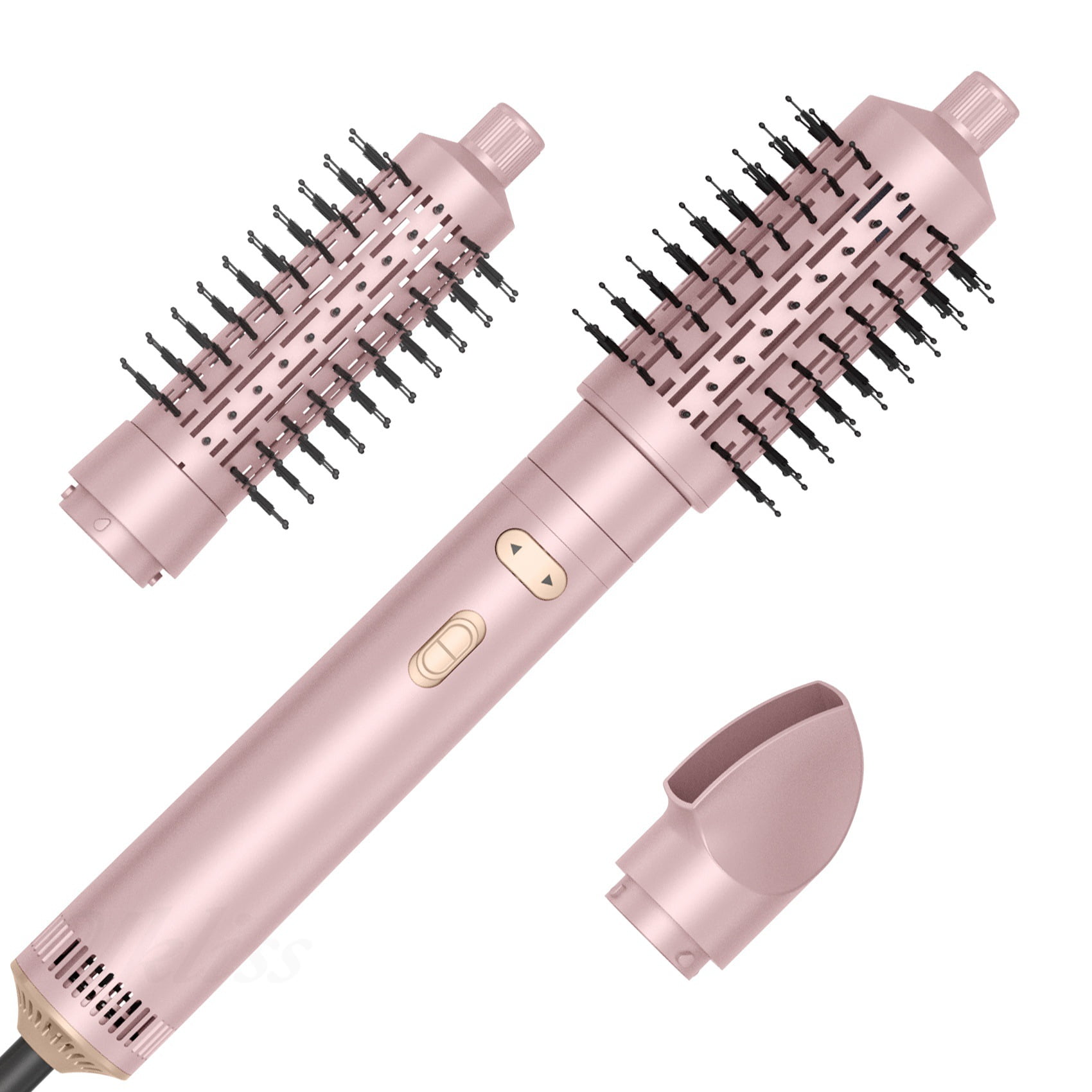 3-in-1 Rotating Hot Air Brush Styler, Professional Ionic Hair Dryer Brush Set with 3 Interchangeable Heads for Volumizing, Smoothing, and Creating Salon-Quality Blowouts
