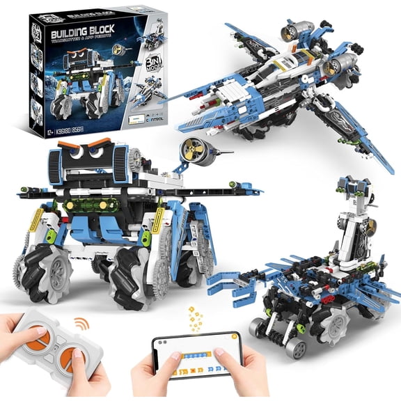 3-in-1 STEM Robot Building Kit, 856 PCS App & Remote Control Robotics Toys for Kids Age 14+, Educational Birthday Gifts for 10-16 Years Old Boys Girls