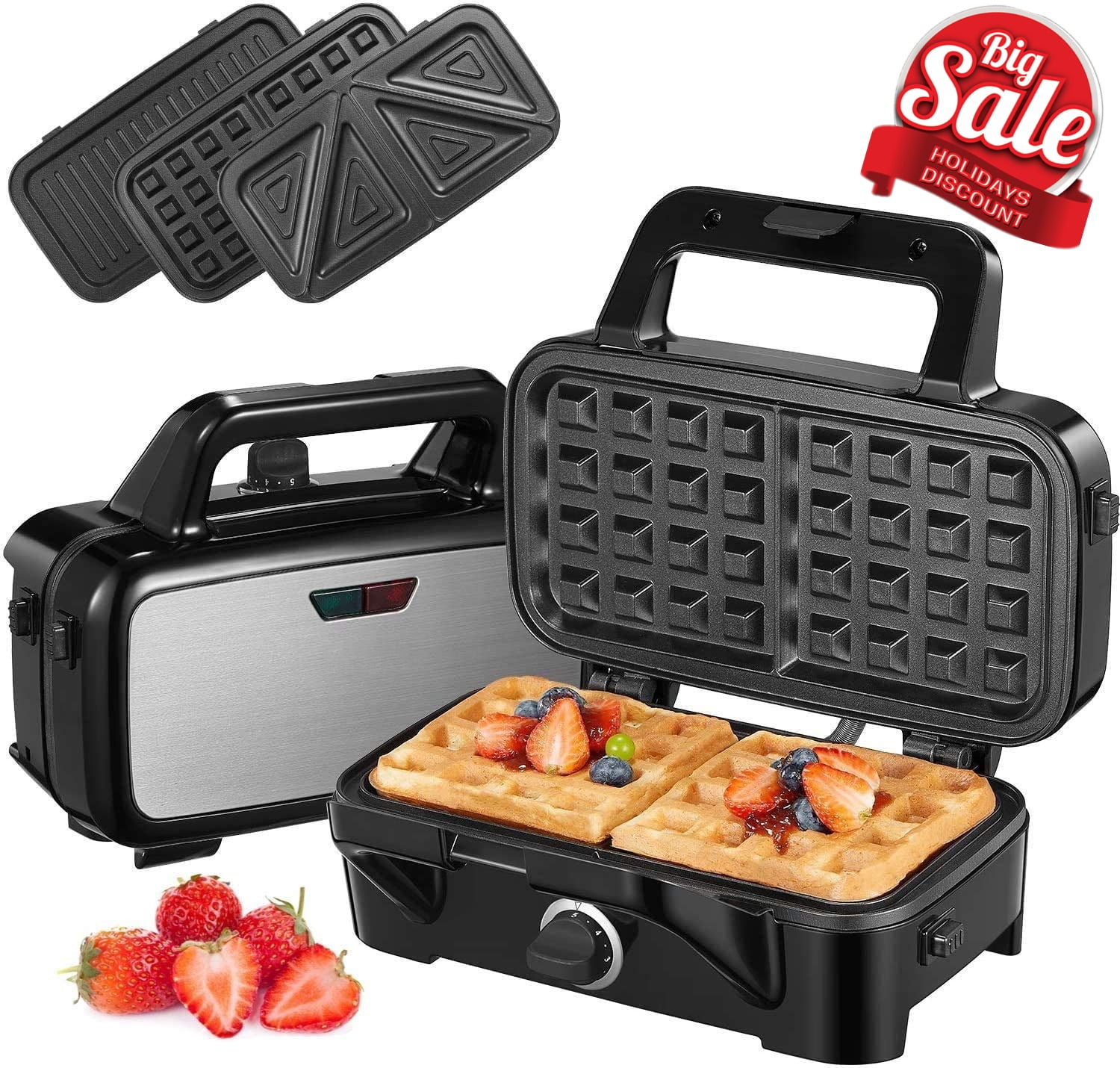 Hot Sandwich Maker and Waffle Maker 2 Functions 1 Utensil for 2 People  French Sandwich and Waffles Maker SEFAMA Made in France 