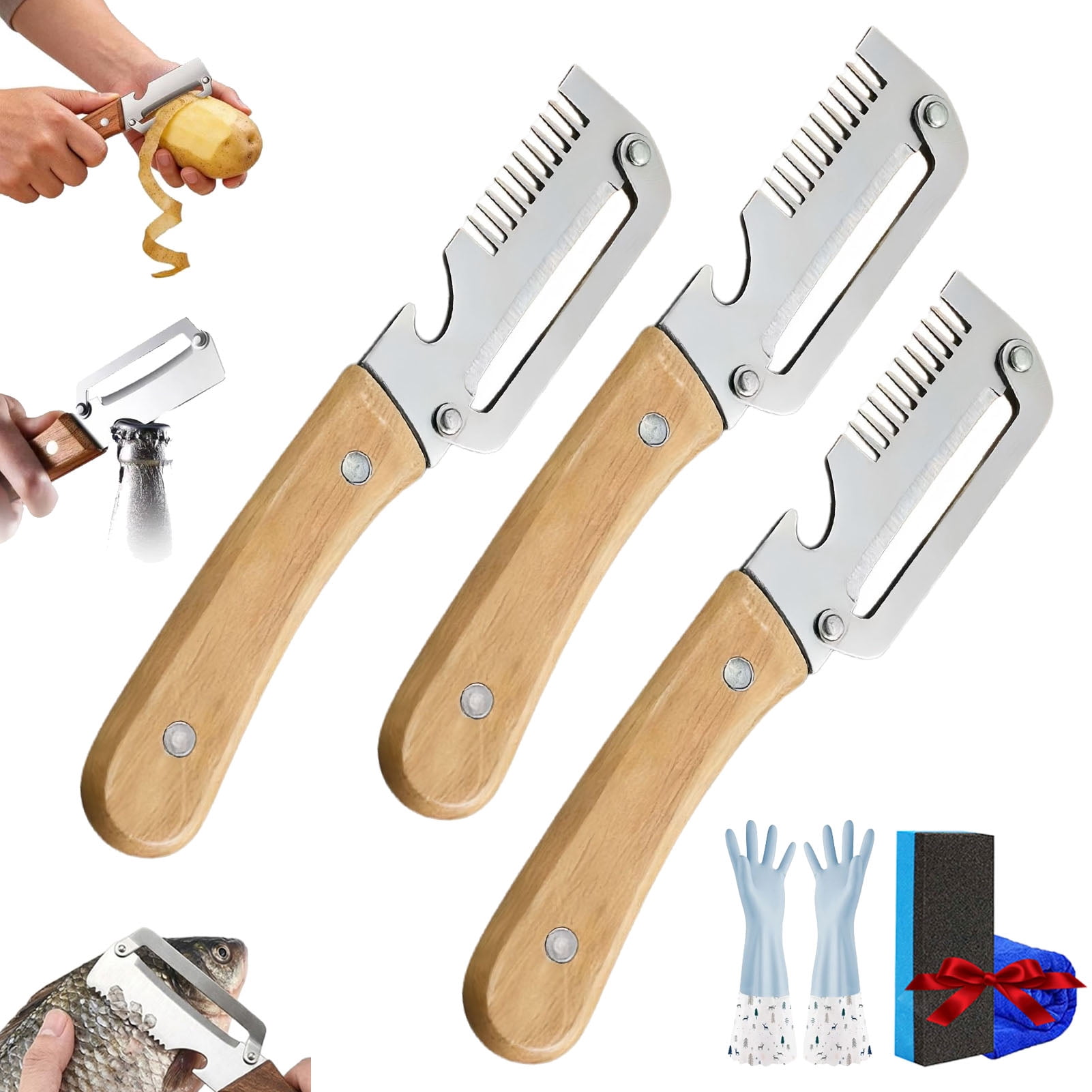 3-in-1 Scallion Shredder & Peeler Kitchen Tool, Multi-Functional ...