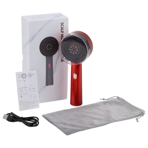 3-in-1 Scalp Massager Comb with Red Light, Vibration, and Serum Dispenser, Handheld Electric Hair Oil Applicator Brush for At-Home Relaxation and Wellness Routines