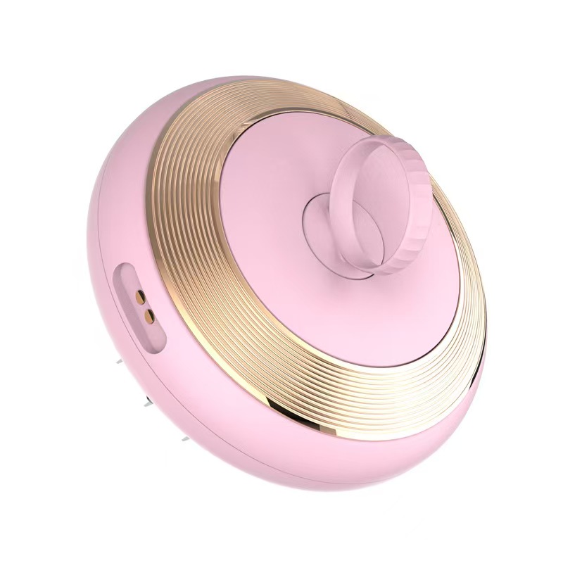 3-in-1 Scalp Massager with Red Light & Micro-Current, Vibrating Hair Care Tool for Soothing Scalp Relaxation and Serum Application,Pink & Gold