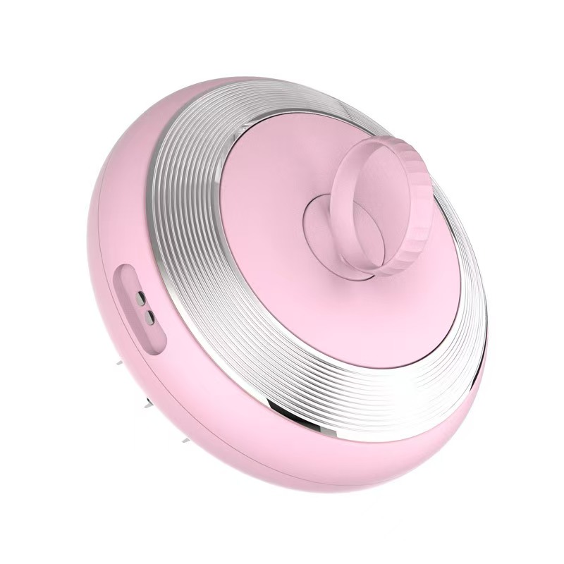 3-in-1 Scalp Massager with Red Light & Micro-Current, Vibrating Hair Care Tool for Soothing Scalp Relaxation and Serum Application,Pink & Silver
