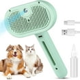 thumbnail image 1 of 3-in-1 Self-Cleaning Steam Cat & Dog Brush – Effortlessly Remove Tangles & Shedding Hair for Long/Short Coats | Gentle Grooming with Steam Technology | Fast-Drying & Hygienic (White/Pink/Green), 1 of 8
