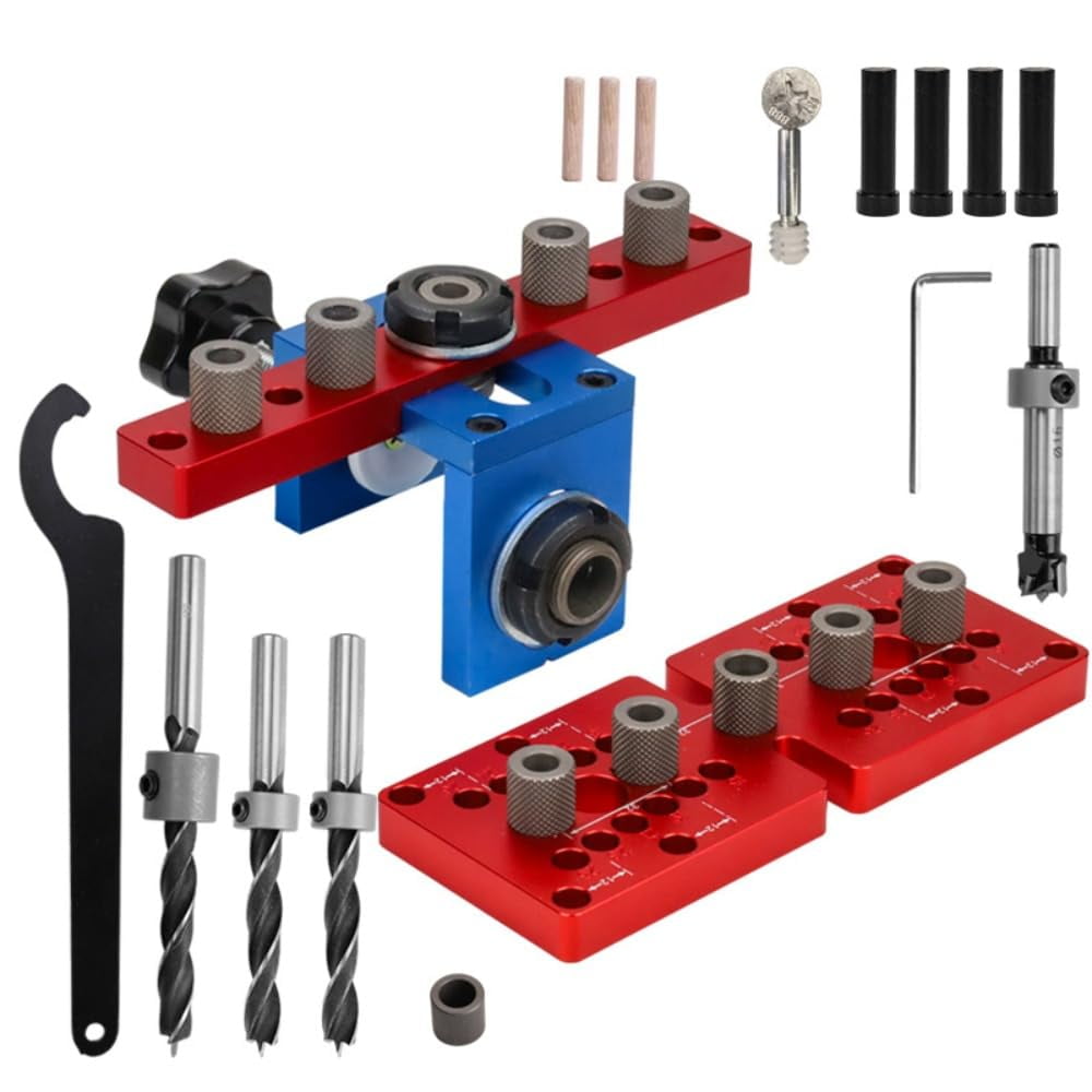 3-in-1 Self-centering Doweling Jig Kits Woodworking Hole Punch Locator Drill Guide Cabinet Hardware Jig