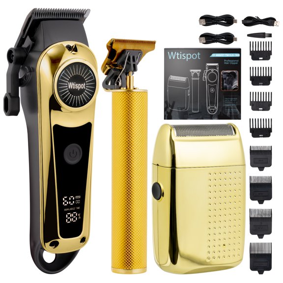 3-in-1 Set/2-in-1 Set/1pc Men's Hair Clipper Set And Beard Trimmer Set Men's Hair Clippers USB Charging Hair Clipper - LCD Power Display Suitable for Travel And Home Use